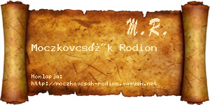 Moczkovcsák Rodion névjegykártya